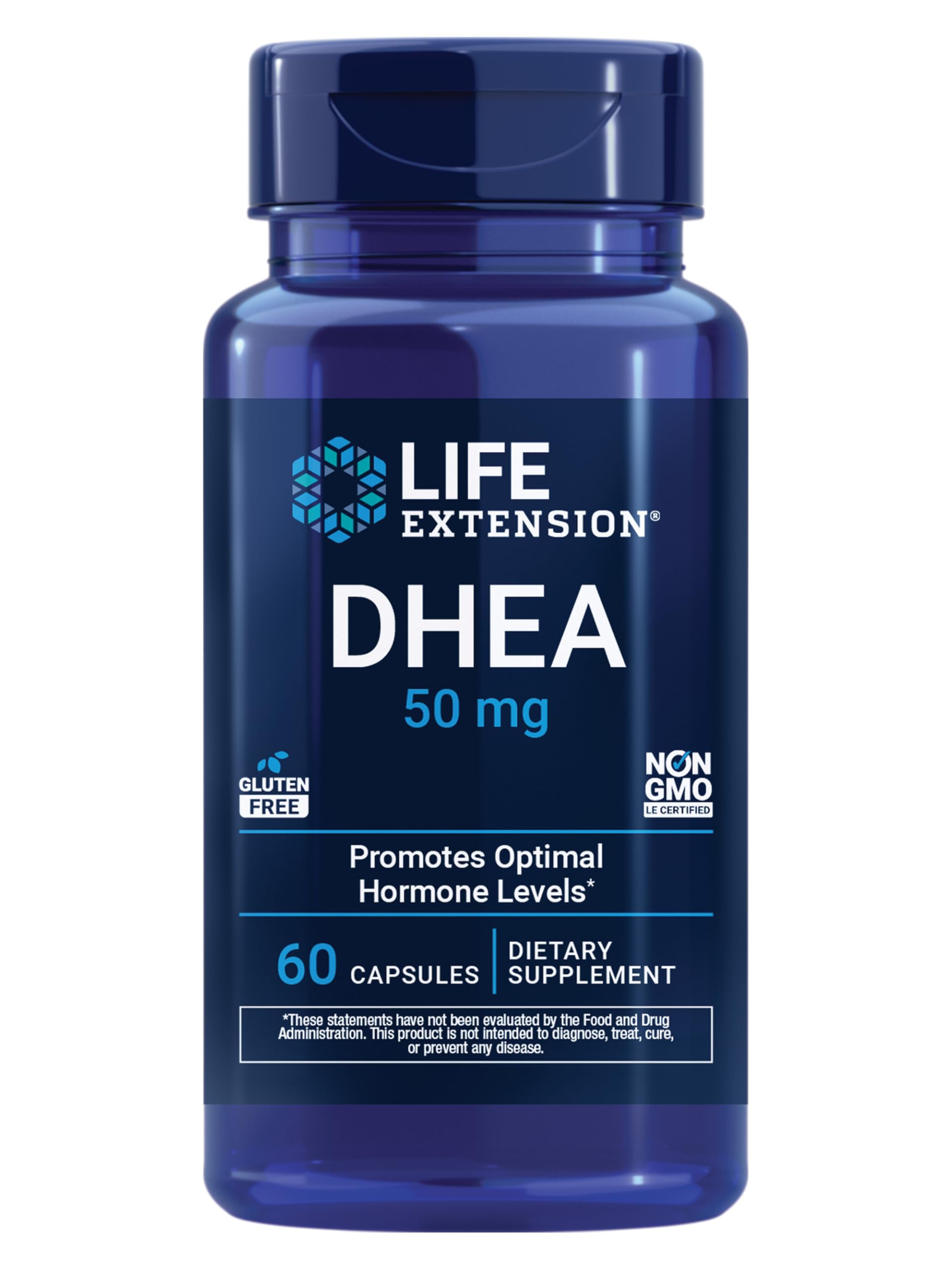 Life Extension DHEA 50 mg – Hormone Balance Supplement, Memory, Muscle Mass and Bone Density Support, Healthy Sex Drive, Gluten-Free, Non-GMO, 60 Capsules Life ExtensionAu supplements