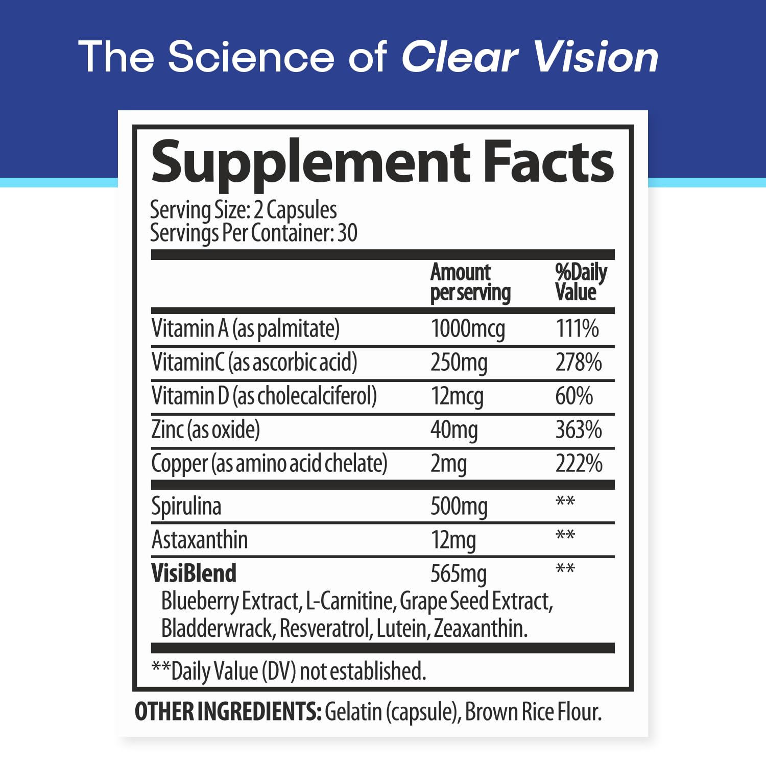 VisiUltra Eye Health Supplement – 14 Essential nutrients for Clear Vision, Blue Light Protection, and Long-Term Eye Health. Supports Clarity and Eye Wellness. 60 Capsules. (1 Pack) VisiUltraAu supplements