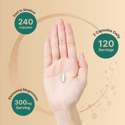 Triple Complex Magnesium Supplement, 240 Capsules | Magnesium Glycinate 500mg NatureBellUS supplements