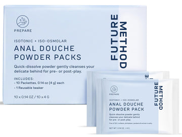Anal Douche Powder 10 Packs with Reuseable Beaker - pH Balanced & Soothing Anal Flush Cleanser FUTURE METHODAu supplements
