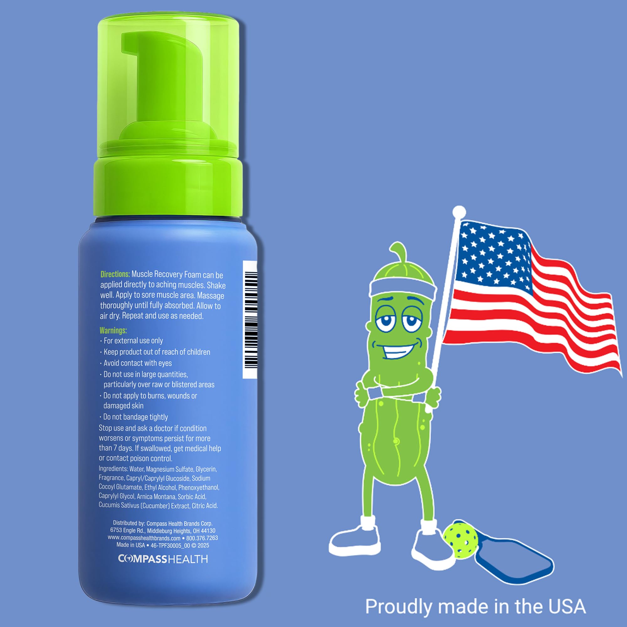 PickleBalm Pickleball Post-Game Foam Muscle Cramp Relief and Relaxer with Magnesium Sulphate, Arnica & Cucumber Extract for Pain and Leg Cramps, Sore Muscle Relief, 7.1oz Bottle PickleBalmAu supplements
