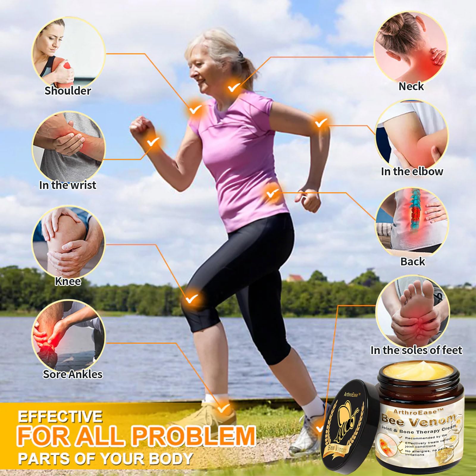 ArthroEase Bee Venom Joint and Bone Cream,ArthroEase Bee Venom Cream,Bee Venom Joint Gel,Effectively Relieve Joint discomfort (2) ADFIREAu supplements
