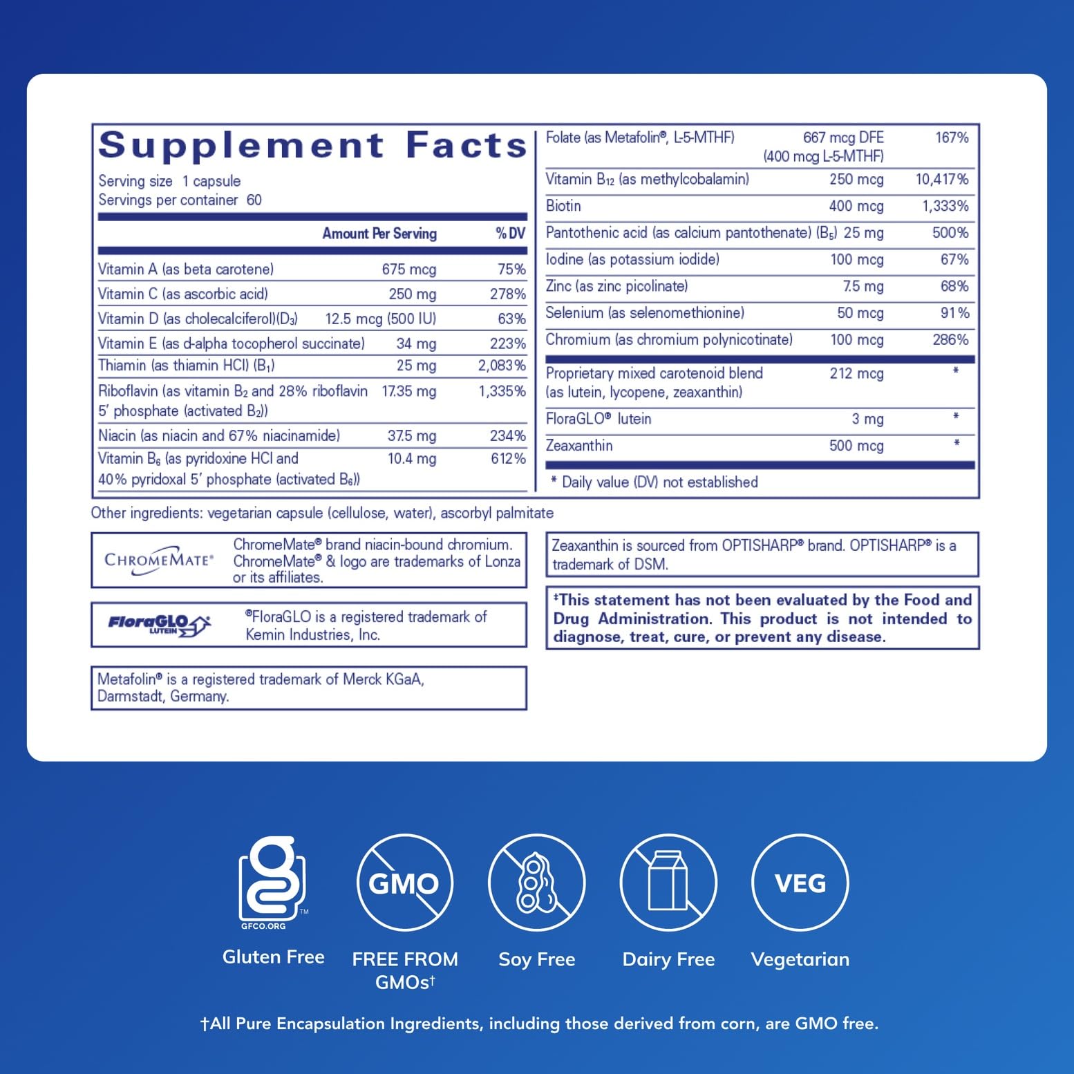 Pure Encapsulations Multi T/D - Multivitamin & Mineral Supplement - for Daily Wellness, Cardiovascular & Immune Health* - Rich in Vitamins & Minerals - Gluten Free & Vegetarian - 60 Capsules Pure EncapsulationsAu supplements