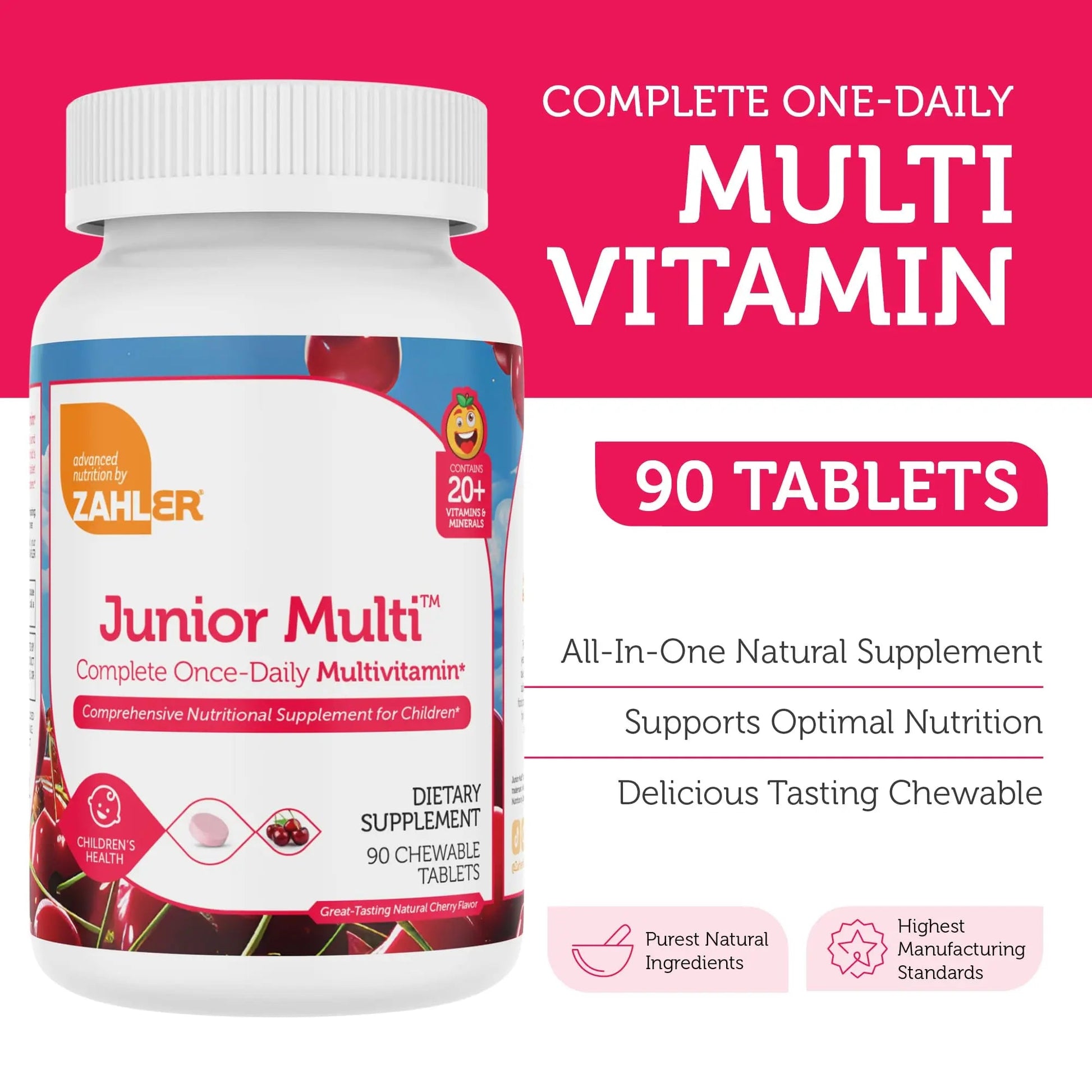 Zahler Kids Multivitamin Chewable Vitamin Tablet - Complete One Daily Vitamins Supplement - Contains 20+ Minerals ZahlerAu supplements