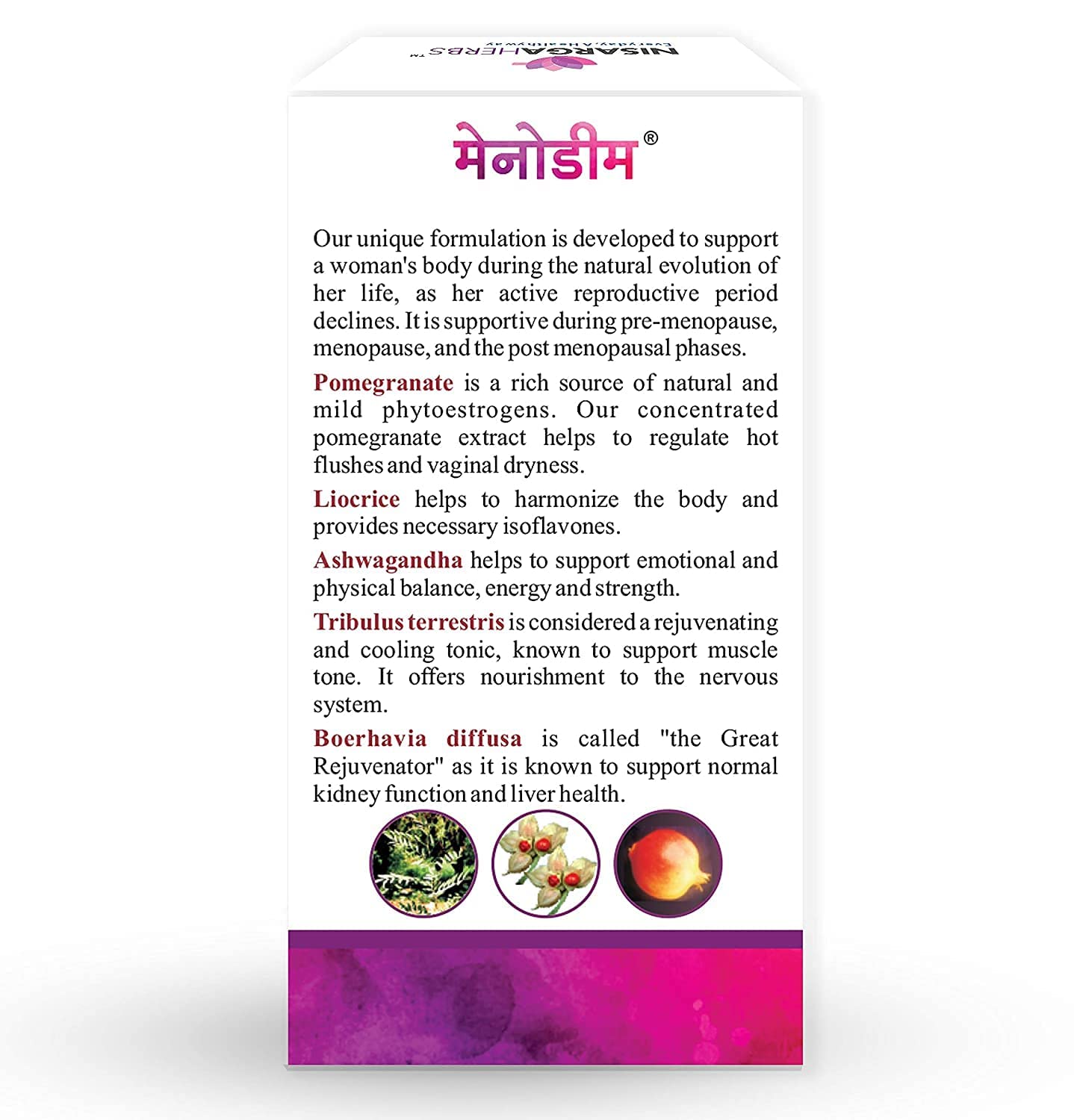 pub Nisarga Herbs Menodim, for Pre-Menopause Relief, Fatigue & Functional Imbalance Support PUBAu supplements