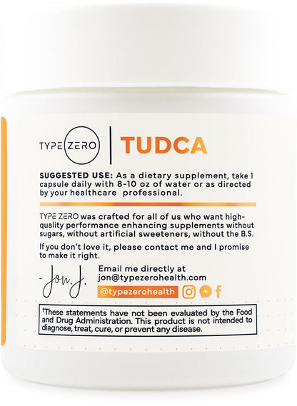 Type Zero Clean TUDCA Capsules 250mg - Pure Tauroursodeoxycholic Acid Supplement - Bile Salt Derivative - 60 Capsules, 60 Servings Type ZeroUS supplements