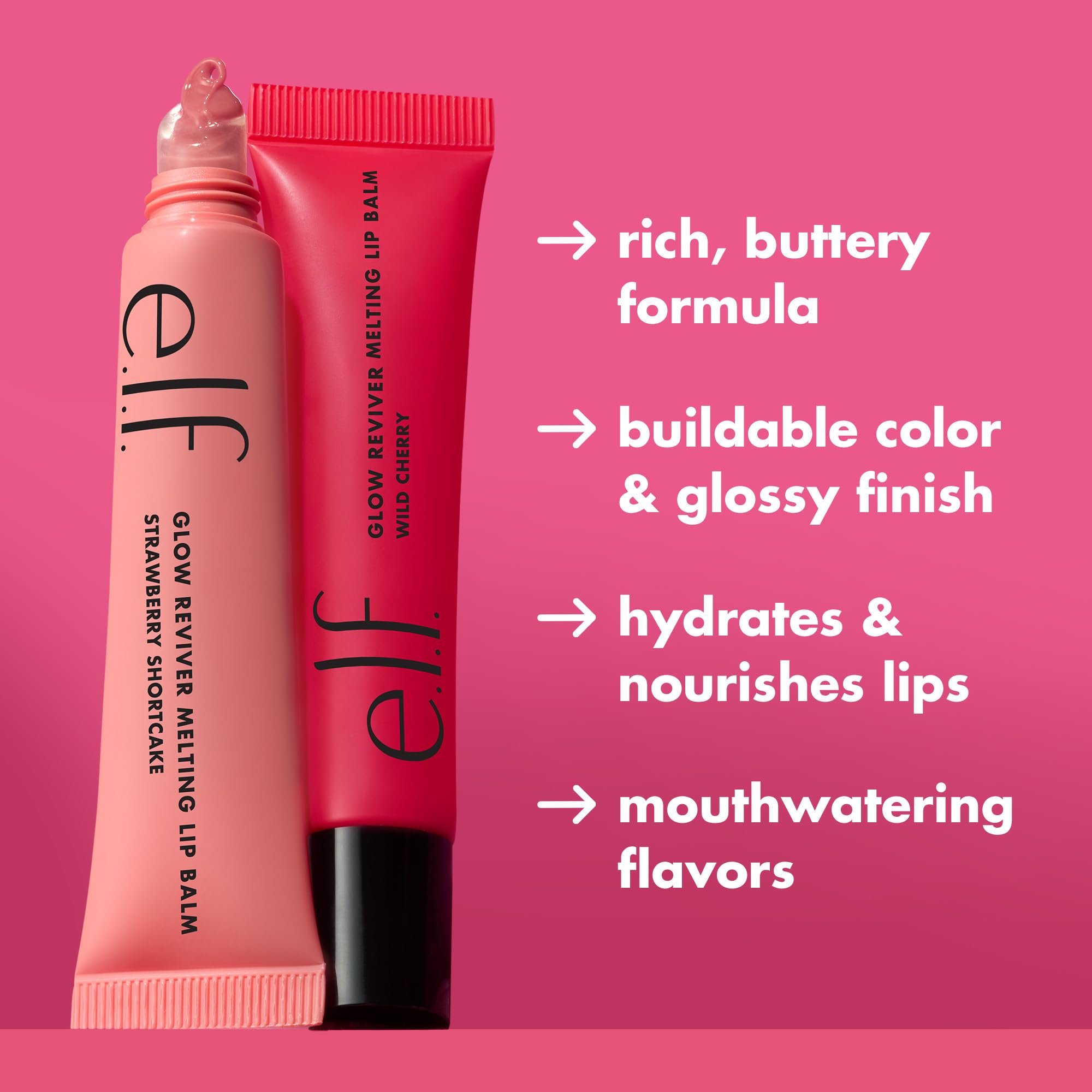 e.l.f. Glow Reviver Melting Lip Balm, Hydrating Tinted Lip Balm For A Glossy Finish & Soft, Supple Lips, Vegan & Cruelty-Free, Blackberry Sorbet e.l.f.Au supplements