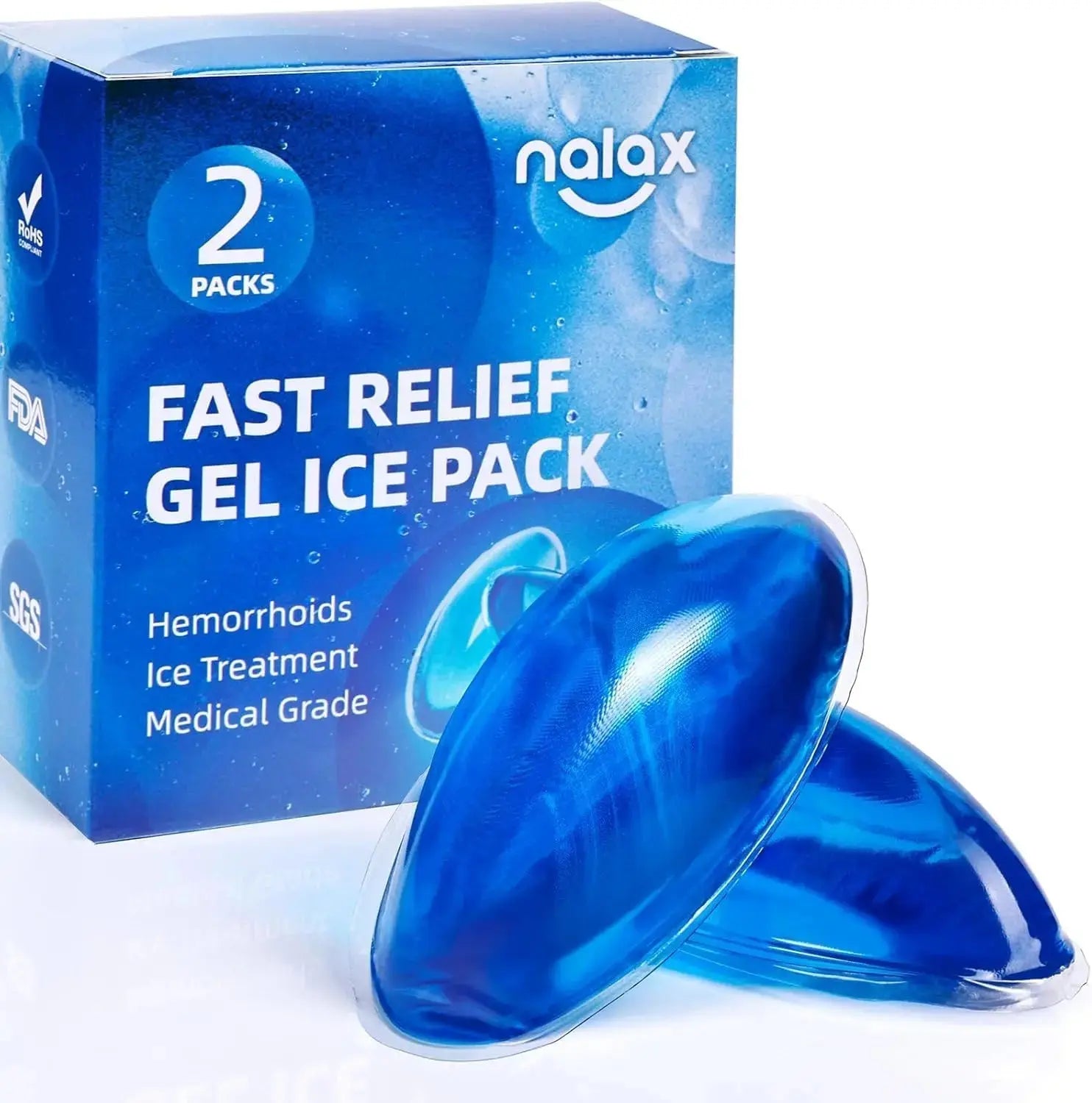 nalax Hemorrhoid Treatment Ice Pack for Fast Relief, FSA-HSA Eligible Cooling Gel Pads, Ultra-Soft, No Mess, Home Use for Hemorrhoid Sufferers & New Moms with Hemorrhoids, Includes 2 Storage Cases nalaxAu supplements
