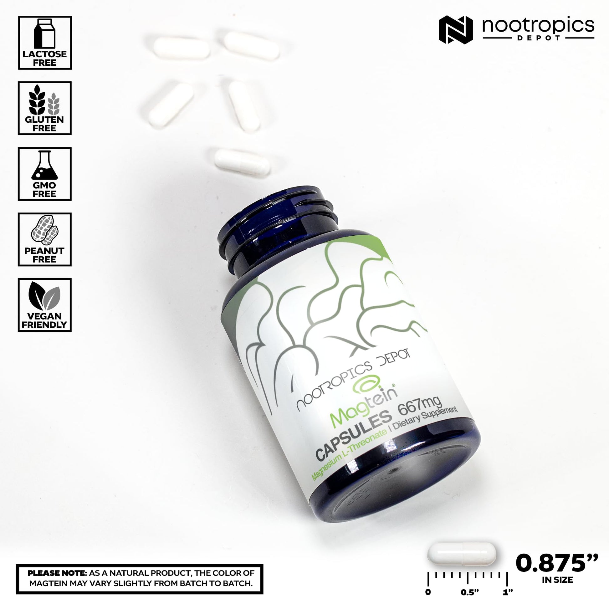 Nootropics Depot Magtein Magnesium L-Threonate Capsules | 90 Count | Mineral Supplement | Natural | Supports Mitochondrial Function | Boosts Energy and Cognitive Function Nootropics DepotAu supplements