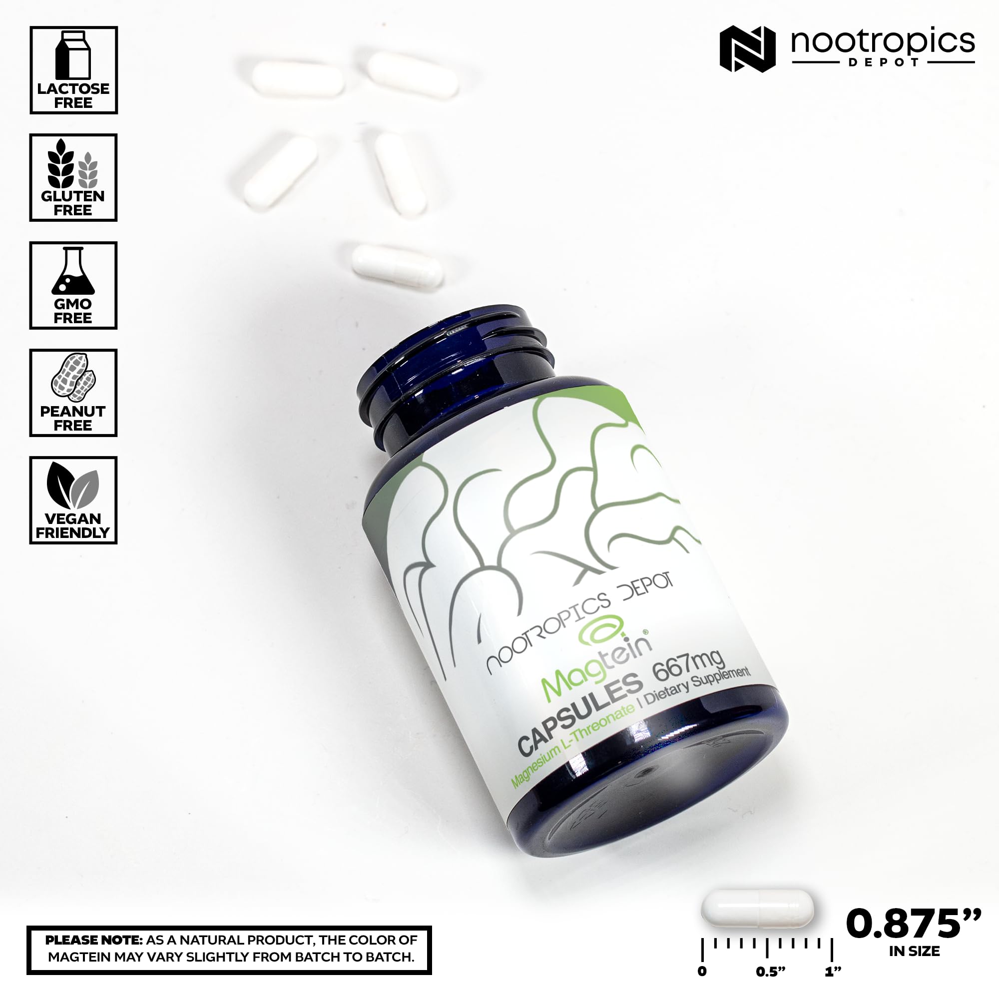 Nootropics Depot Magtein Magnesium L-Threonate Capsules | 90 Count | Mineral Supplement | Natural | Supports Mitochondrial Function | Boosts Energy and Cognitive Function Nootropics DepotAu supplements