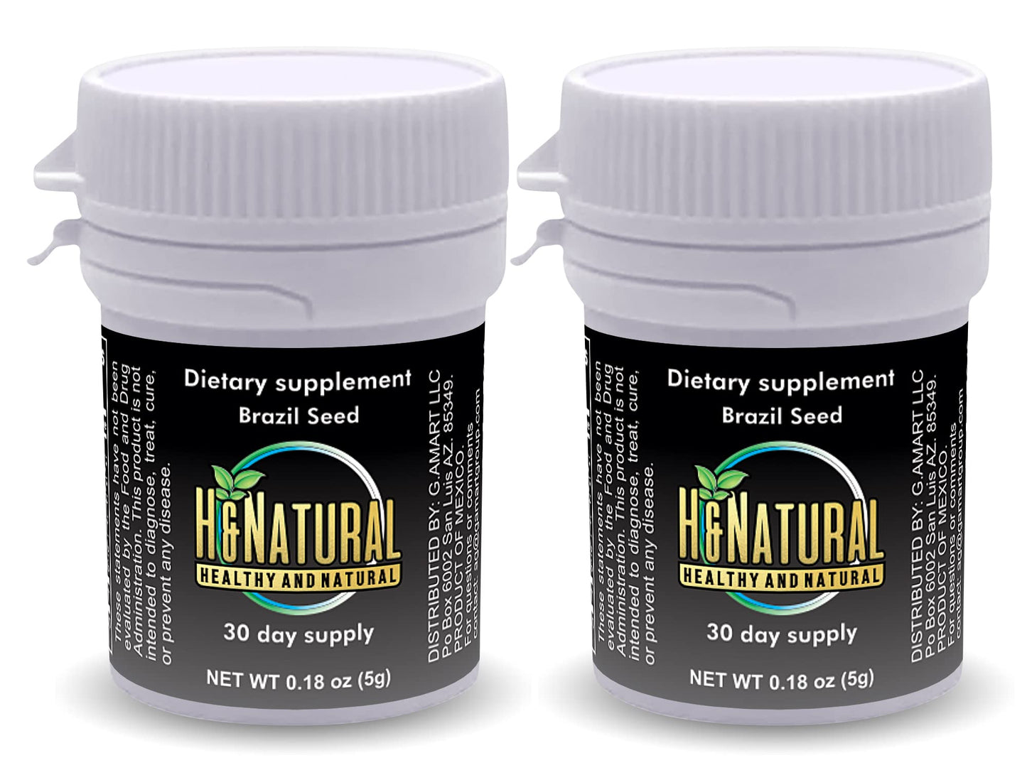 H&Natural 2 Pack! Brazil Seed Dietary Supplement 60 Pieces, Pure Natural Semilla de Brasil H&NaturalUS supplements