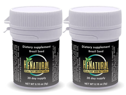 H&Natural 2 Pack! Brazil Seed Dietary Supplement 60 Pieces, Pure Natural Semilla de Brasil H&NaturalUS supplements