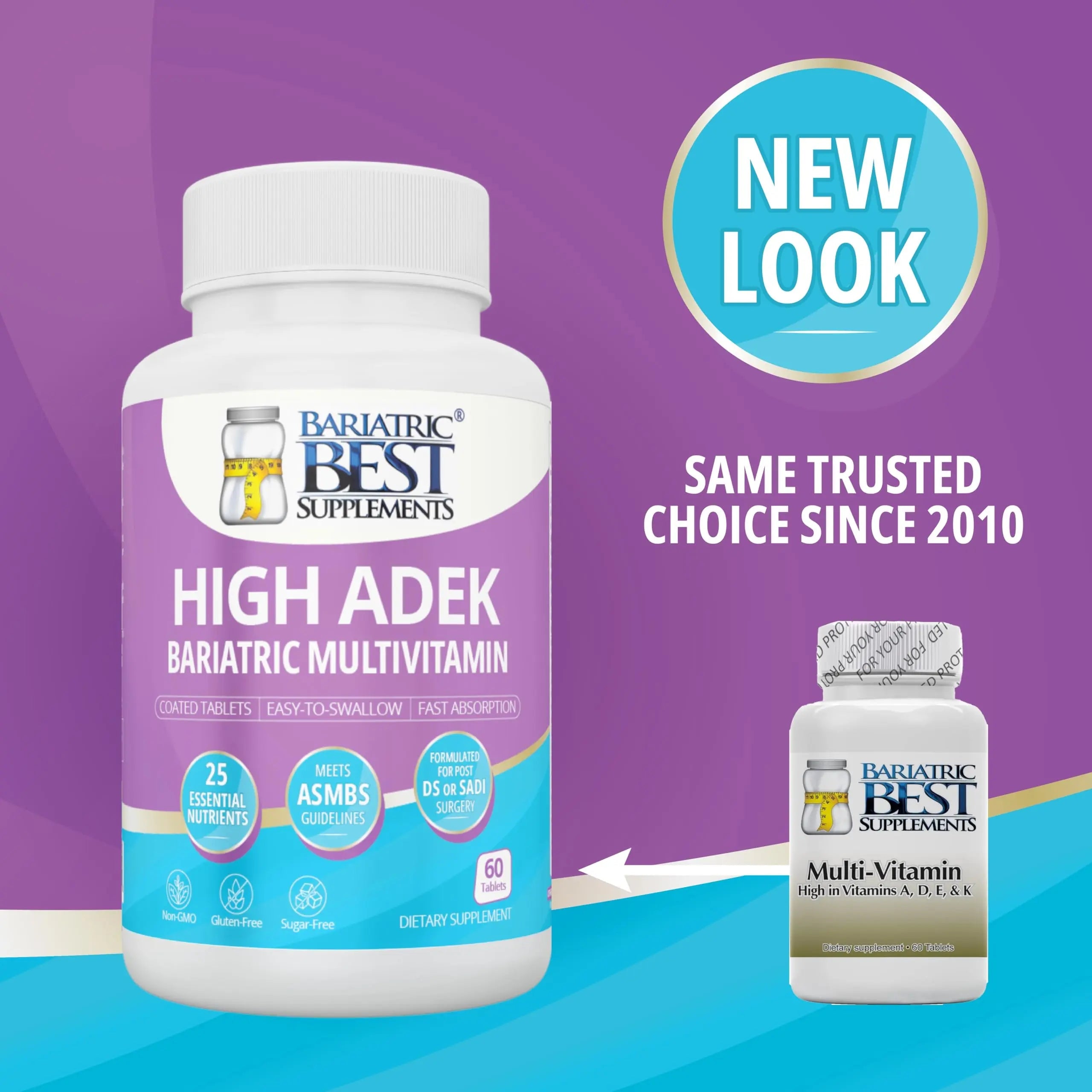 High A D E K Bariatric Multivitamin for Post DS/SADI Surgery, 25 Essential Nutrients for Post-Weight Loss Surgery, 60 Tablets Bariatric Best SupplementsAu supplements