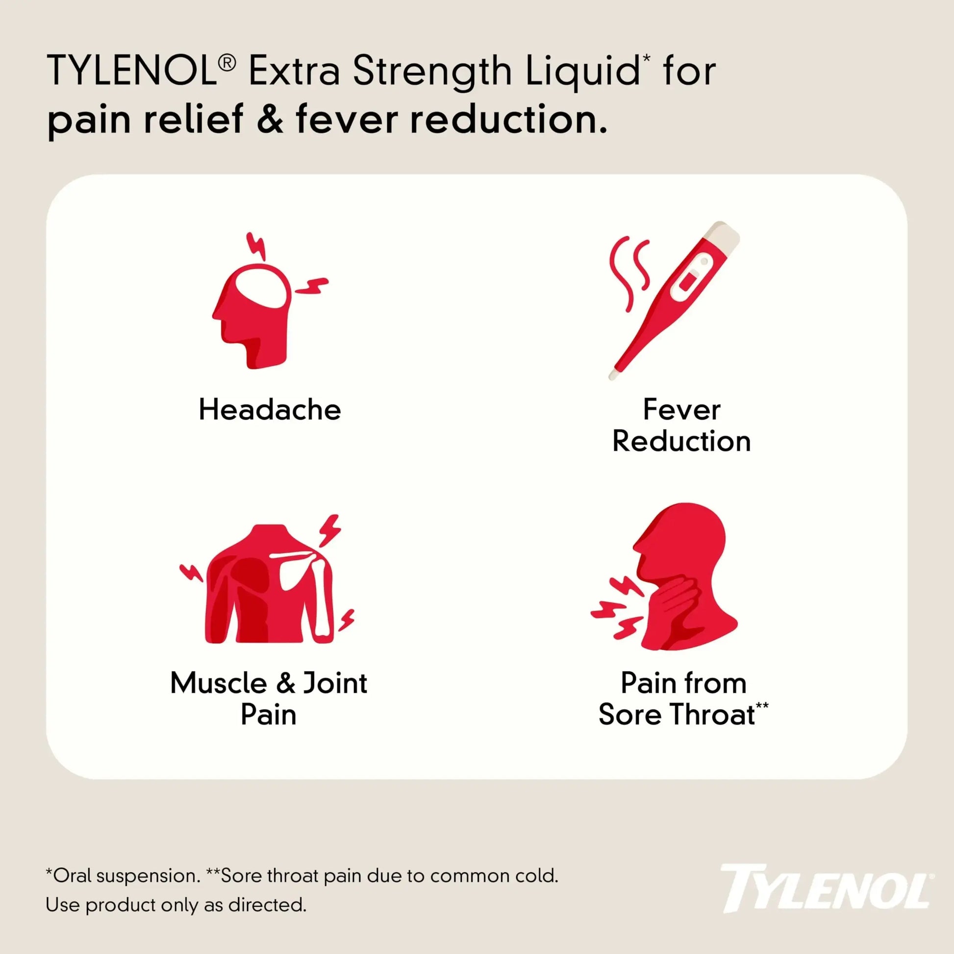 Tylenol Adult Liquid Pain Reliever and Fever Reducer, Extra Strength Liquid Acetaminophen for Fast Pain Relief for Headaches & Other Minor Pain, Cherry Flavor, Dye & Alcohol Free, 8 fl. oz TylenolAu supplements