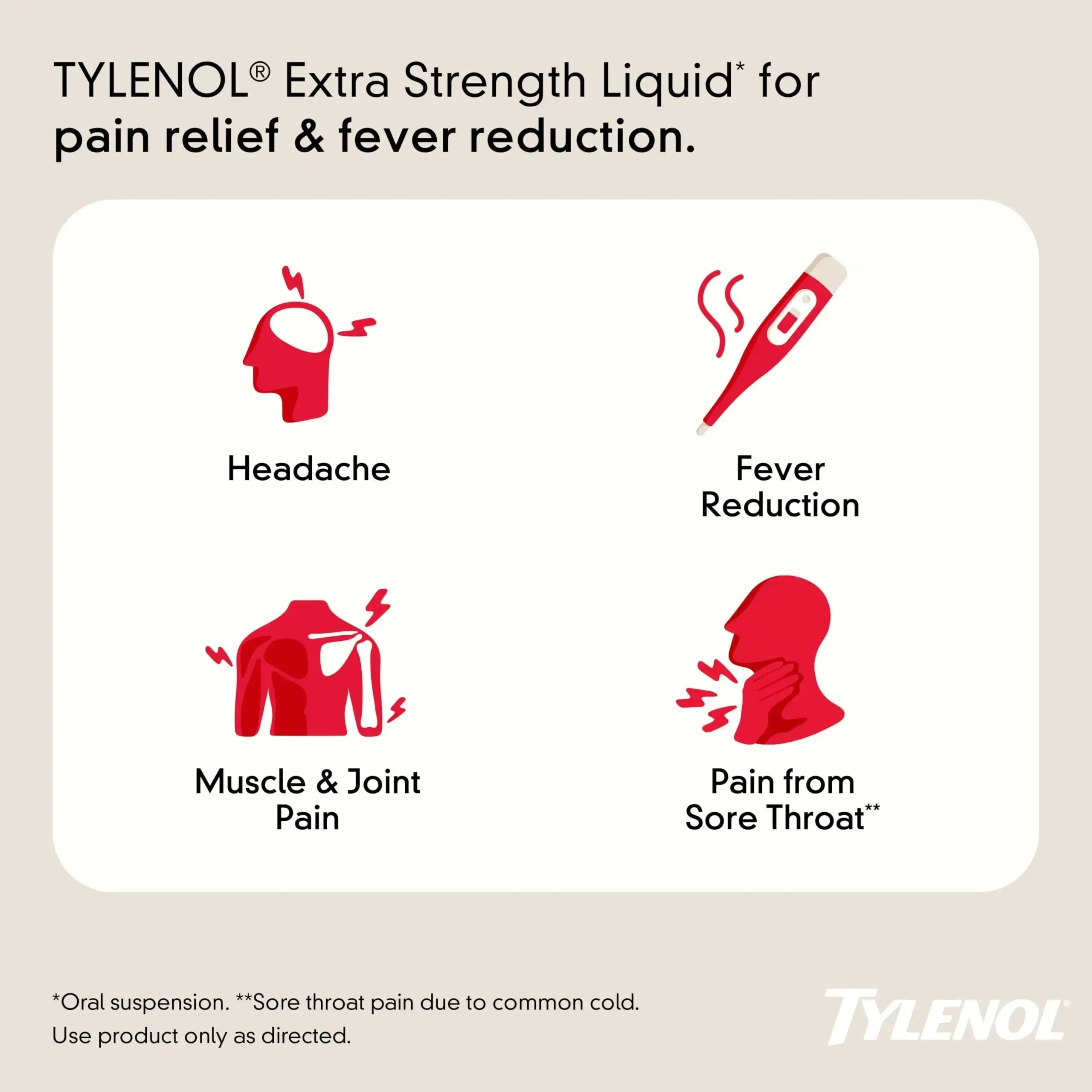 Tylenol Adult Liquid Pain Reliever and Fever Reducer, Extra Strength Liquid Acetaminophen for Fast Pain Relief for Headaches & Other Minor Pain, Cherry Flavor, Dye & Alcohol Free, 8 fl. oz TylenolAu supplements