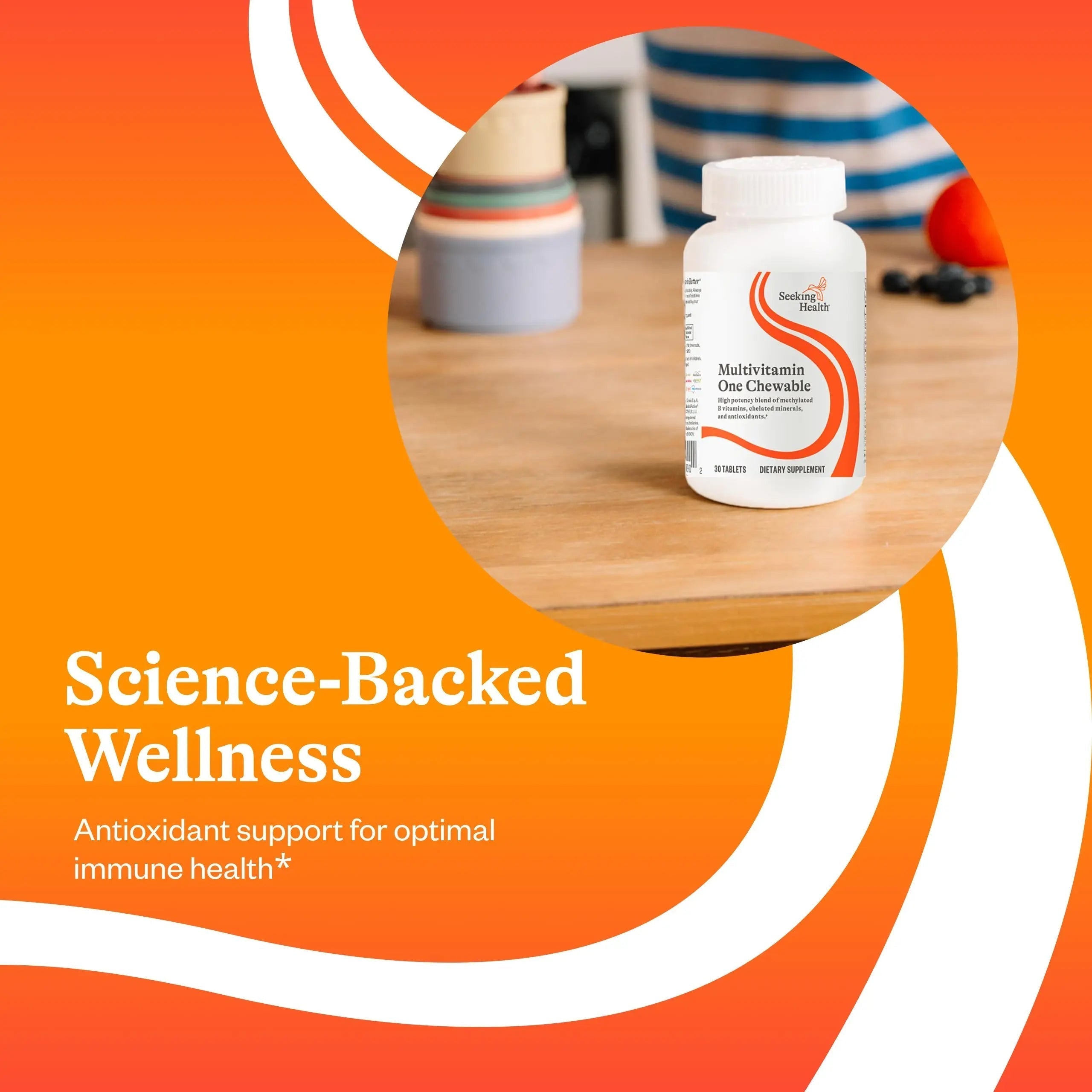 Seeking Health Optimal Multivitamin Chewable - Immune Support Supplement with L-5-MTHF, Vitamin B12 & Vitamin D3 - Multivitamin with Antioxidant Ingredients Seeking HealthAu supplements