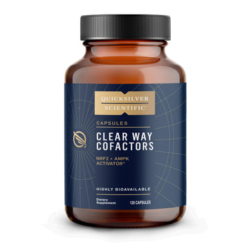 Quicksilver Scientific Clear Way Cofactors - Body Detox Cleanse Support with Vitamin B1, Dandelion Extract, Quercetin & Nattokinase Enzyme - Antioxidant Cleanse to Support Gut Health (120 Capsules) Quicksilver ScientificUS supplements