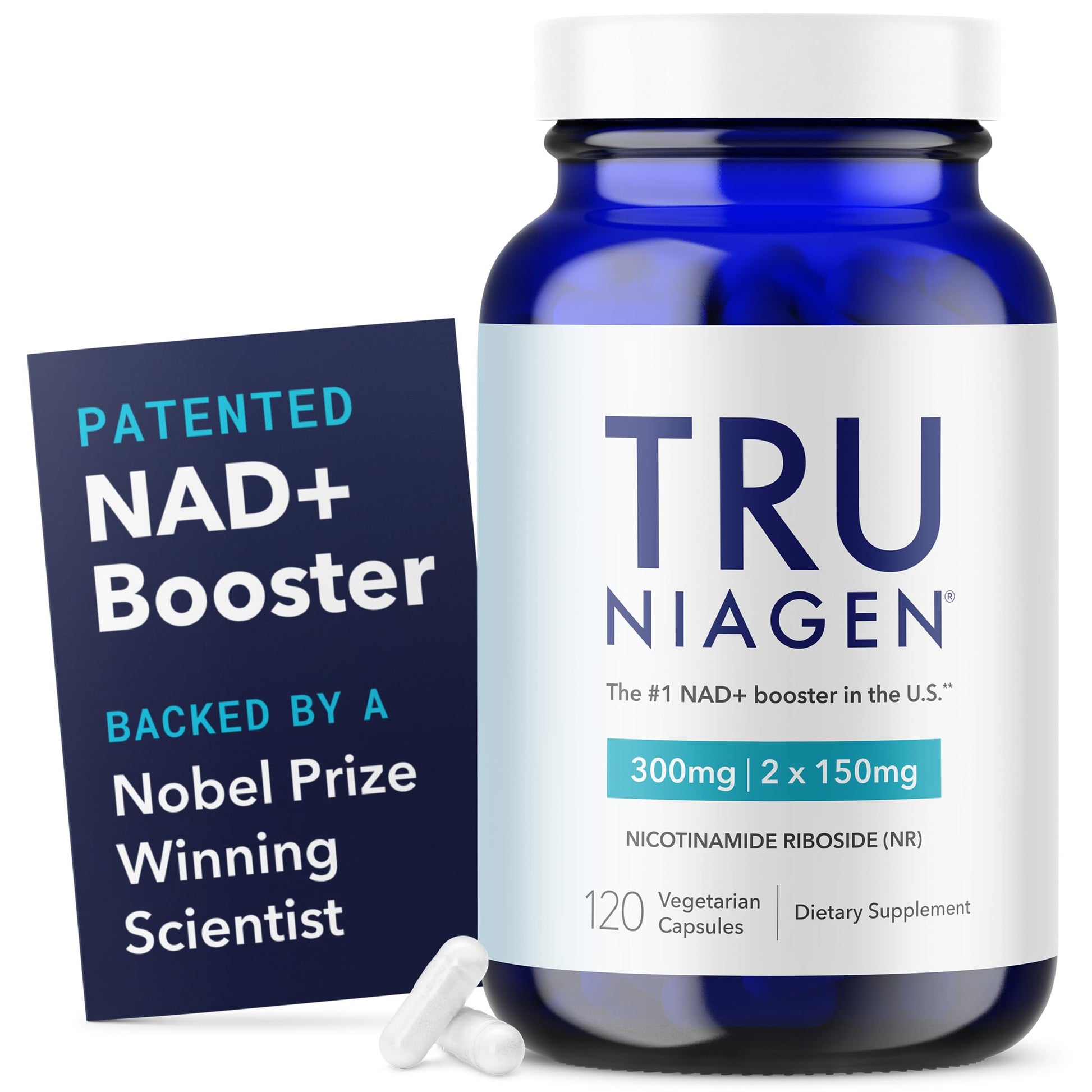 TRU NIAGEN Patented NAD Supplement for Brain Function, Anti Aging & Cell Regeneration, Niagen, 60 300mg Servings | Supports Cellular Energy, Muscle | Nicotinamide Riboside (NR) Take 2 Daily | 1 Bottle TRU NIAGENAu supplements