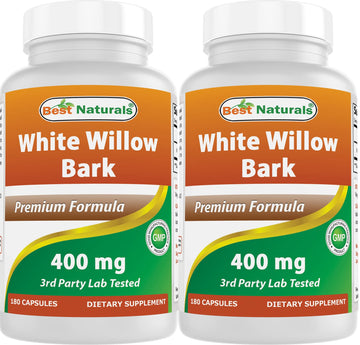 Best Naturals White Willow Bark 400 mg 180 Capsules (180 Count (Pack of 2)) Best NaturalsAu supplements