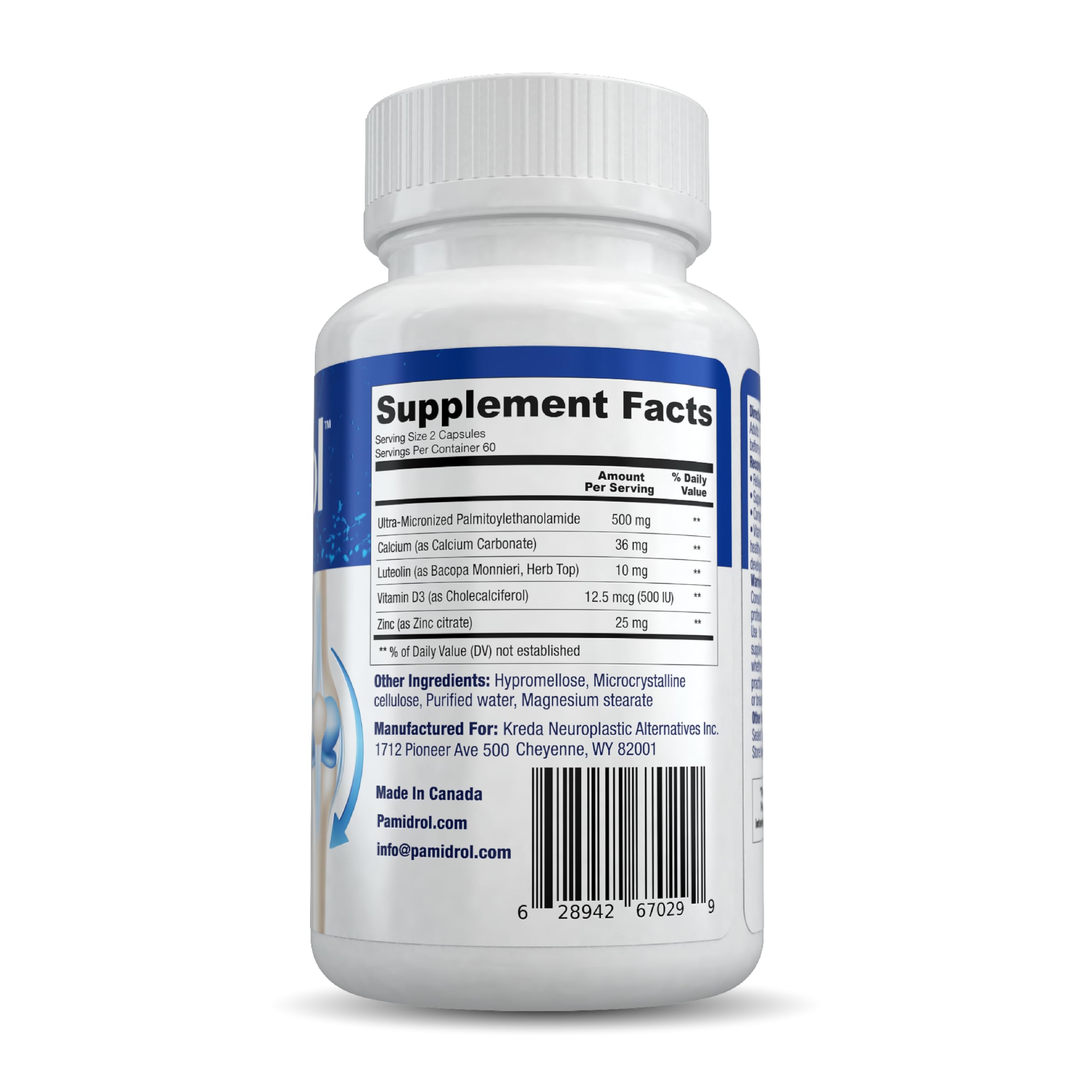 Pamidrol Nerve and Joint Support with Added Calcium 120 Capsules PamidrolAu supplements
