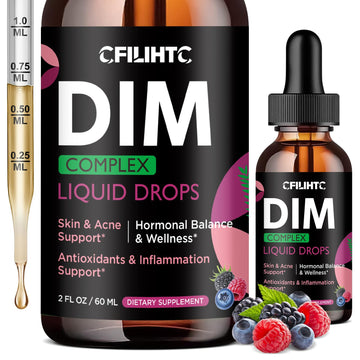DIM Liquid Drops Supplement Women – Hormone Harmony for Women & Acne Supplements with Multivitamins, Inositol, Sulforaphane - Hormone Balance, Clear Skin & Mood Support, Mixed Berry Flavor 2 Fl Oz CFILIHTCAu supplements