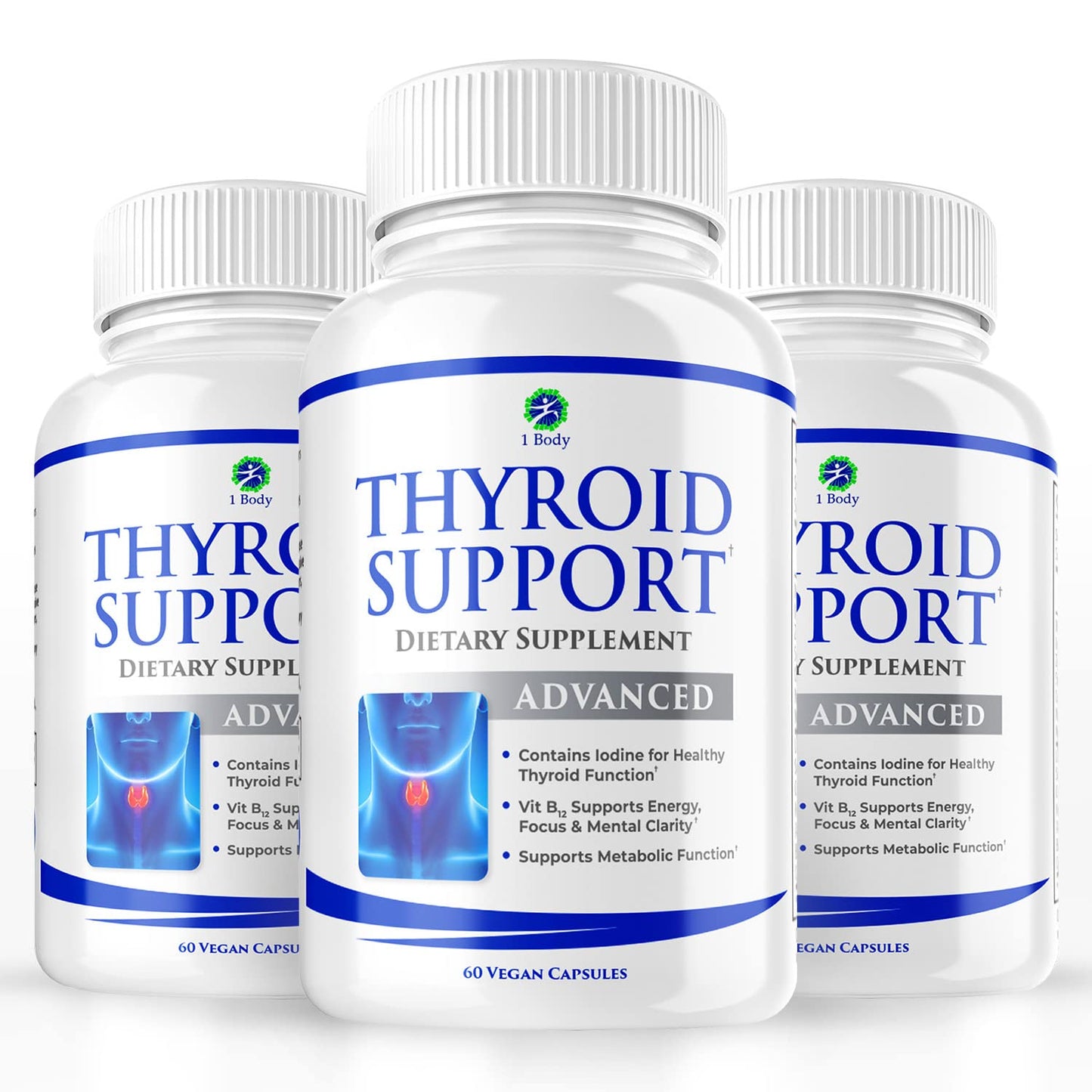 Thyroid Support Supplement for Women and Men - 3 Pack 90 Days 1 BodyUS supplements