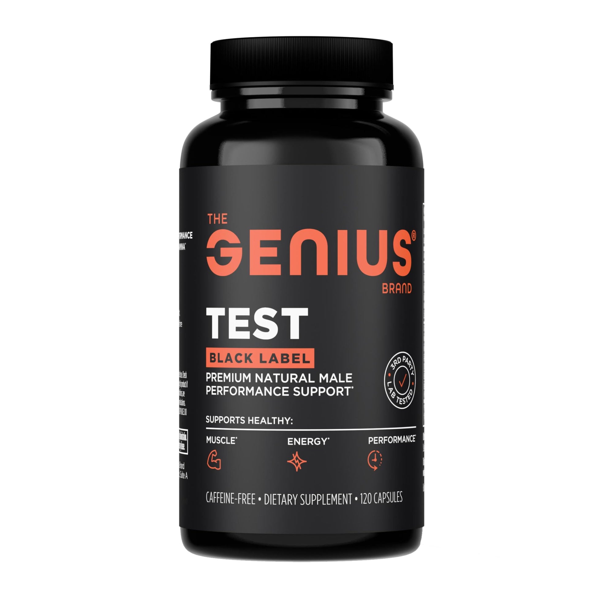 The Genius Brand Test Black Label - Testosterone Supplement for Men - Muscle Support, Energy & Performance Support - with D-Aspartic Acid, Magnesium, Korean Red Ginseng & Vitamins - 120 Capsules The Genius BrandUS supplements