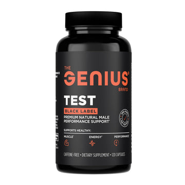 The Genius Brand Test Black Label - Testosterone Supplement for Men - Muscle Support, Energy & Performance Support - with D-Aspartic Acid, Magnesium, Korean Red Ginseng & Vitamins - 120 Capsules The Genius BrandUS supplements