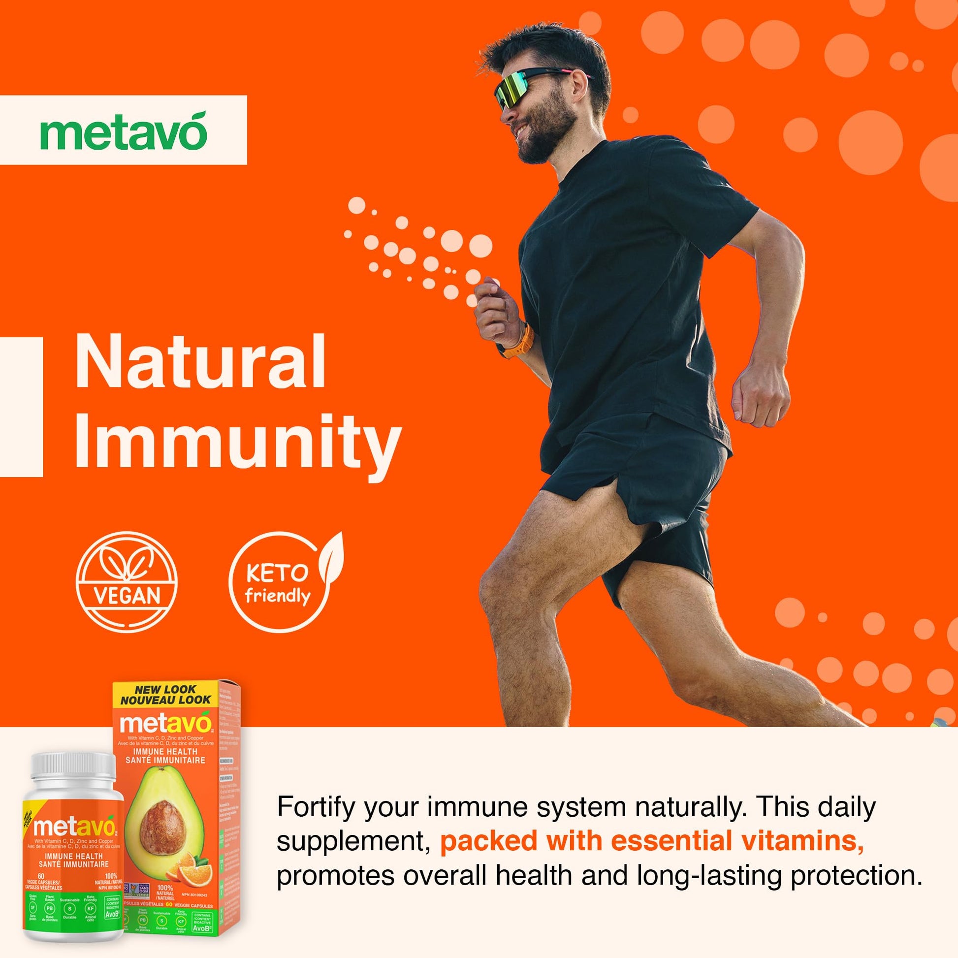 Metavo Immune Health - Natural Immune Support Supplement, Essential Zinc Supplements for Men & Women Enriched with Vitamin C, D & Copper, 60 Vegan Capsules, 30 Servings MetavoAu supplements