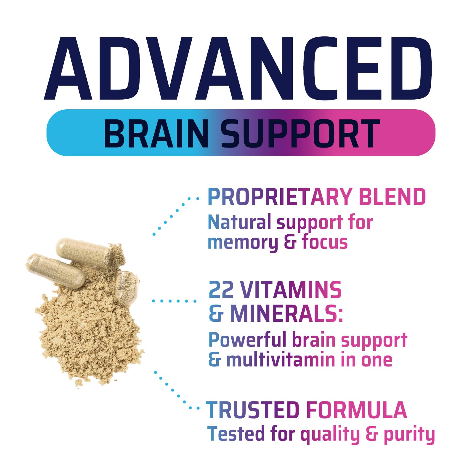 Brain Memory Supplement Pills - 3X Strength Nootropics for Concentration, Clarity & Focus Support - Brain Health Cognitive Vitamins with Bacopa, Phosphatidylserine & DMAE, Brain Booster - 60 Capsules Nature's StrengthAu supplements