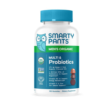 SmartyPants Multivitamin for Men, Organic Gummies: Probiotics, CoQ10, Methylfolate, Omega 3 (ALA), Vitamin D3, C, Vitamin B12 SmartyPantsAu supplements