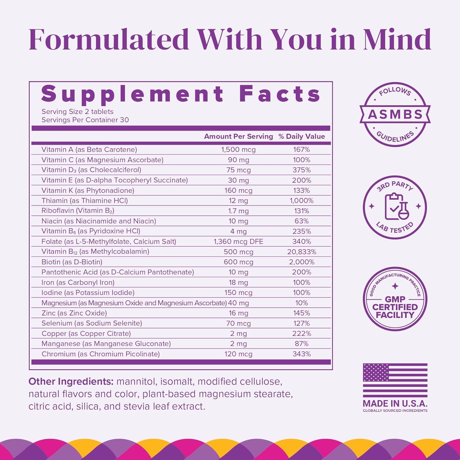 BariMelts Bariatric Multivitamin with Iron - 1 Month Supply (60 Fast-Dissolving Tablets) - Sugar-Free - Post-Op Bariatric Vitamins BariMeltsAu supplements