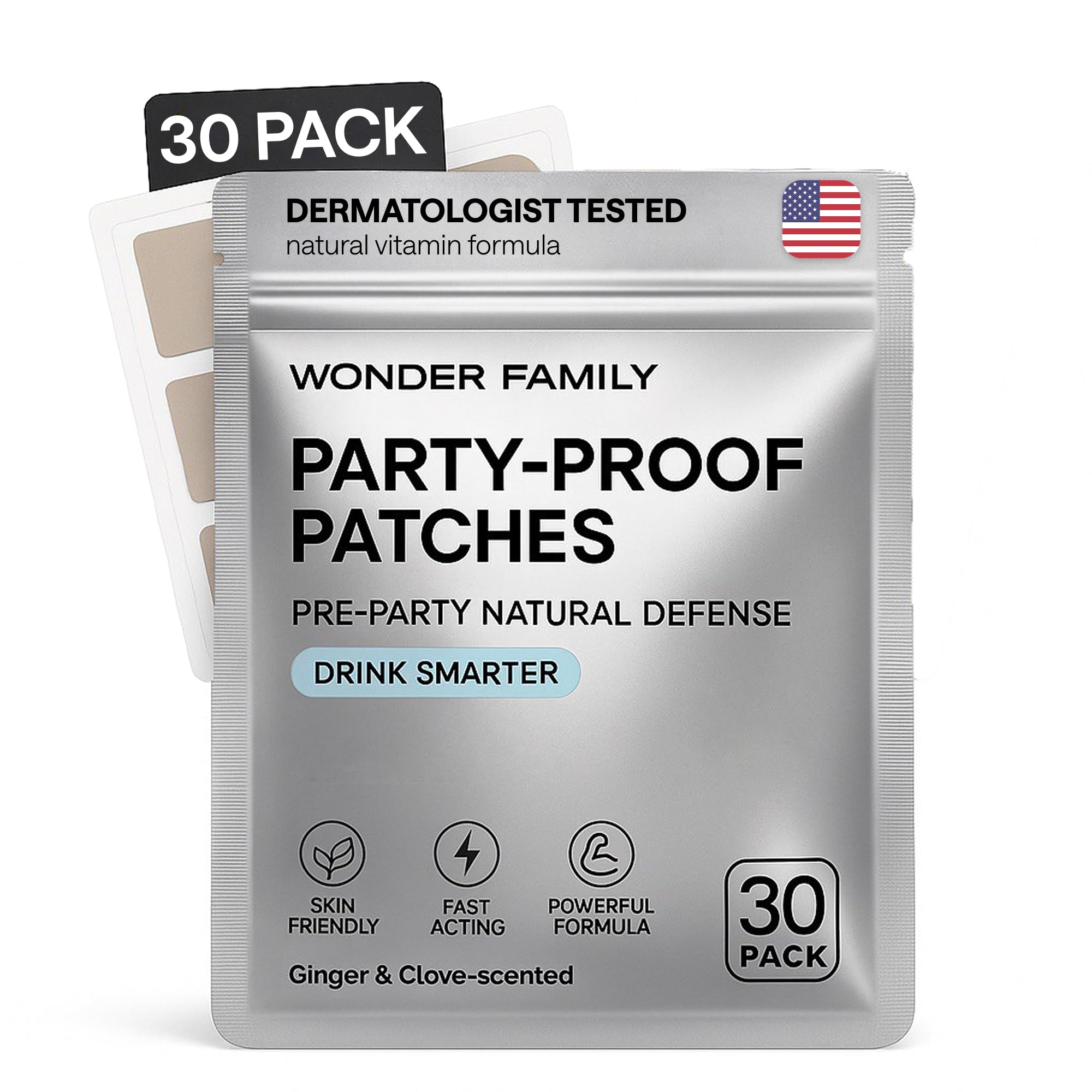 Recovery Patches for Men & Women – Grey Pack Morning Relief After Parties, Drinking & Nights Out – With B-Complex, Vitamins A C D E, Glutathione, Boswellia & Herbal Antioxidants – 30 Patches WONDER FAMILYAu supplements