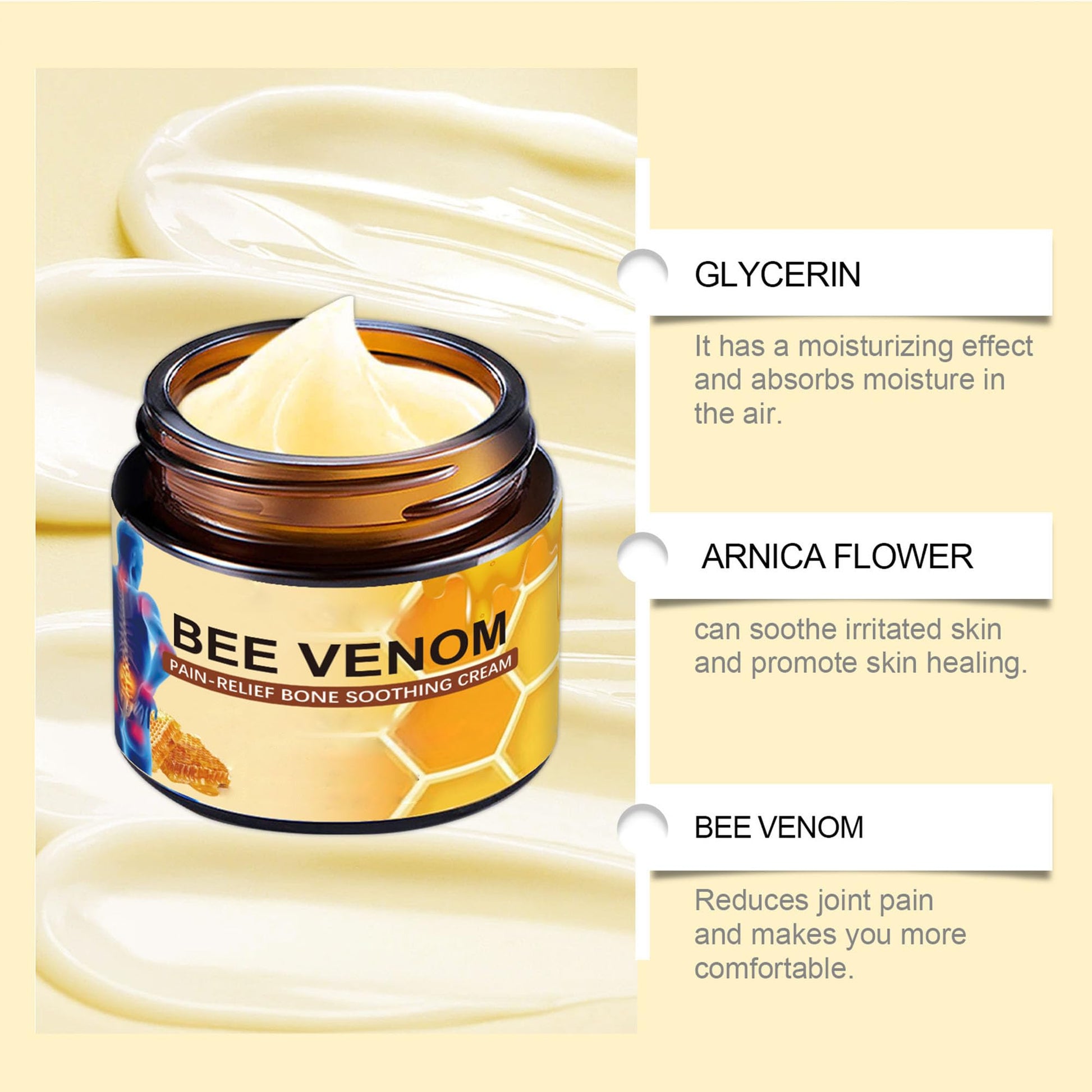 Liwoci Bee Venom Cream-Suitable for Neck, Waist, Back, Hands, Feet and Leg Joint Pain Care LiwociAu supplements