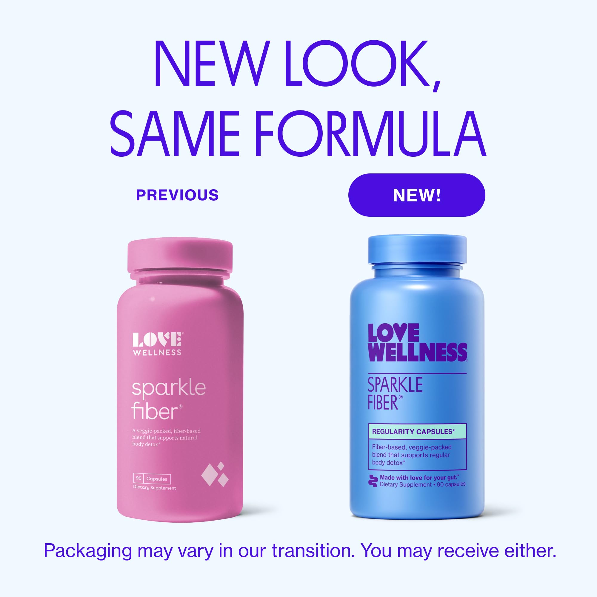 Love Wellness Sparkle Fiber | Fiber Supplement with Digestive Enzymes | Greens Superfood Powder & Psyllium Husk Powder | Promotes Gut Health for Women | Regularity & Bloating Relief | 90 Count Love WellnessUS supplements