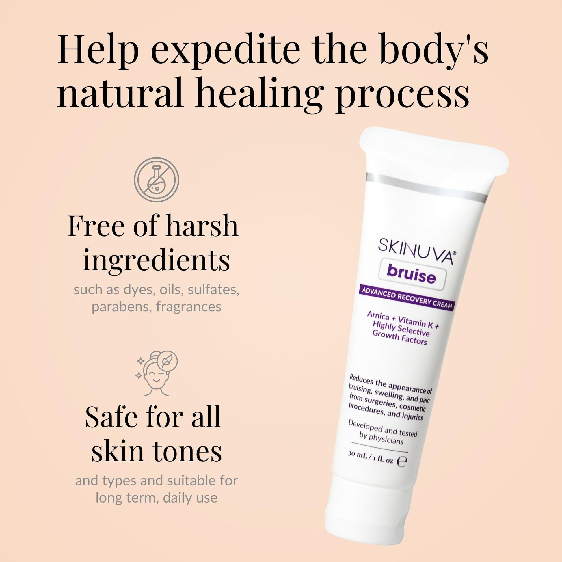 Skinuva® Bruise Advanced Recovery Cream - Topical Bruise Cream Formulated with Growth Factors, Arnica & Vitamin K (1 oz) SkinuvaAu supplements
