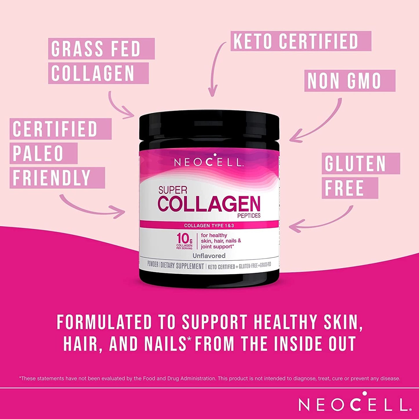 Neocell, Super Collagen, Type 1 & 3, 7 oz (198 g) NeocellUS supplements