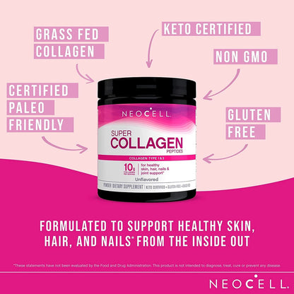 Neocell, Super Collagen, Type 1 & 3, 7 oz (198 g) NeocellUS supplements