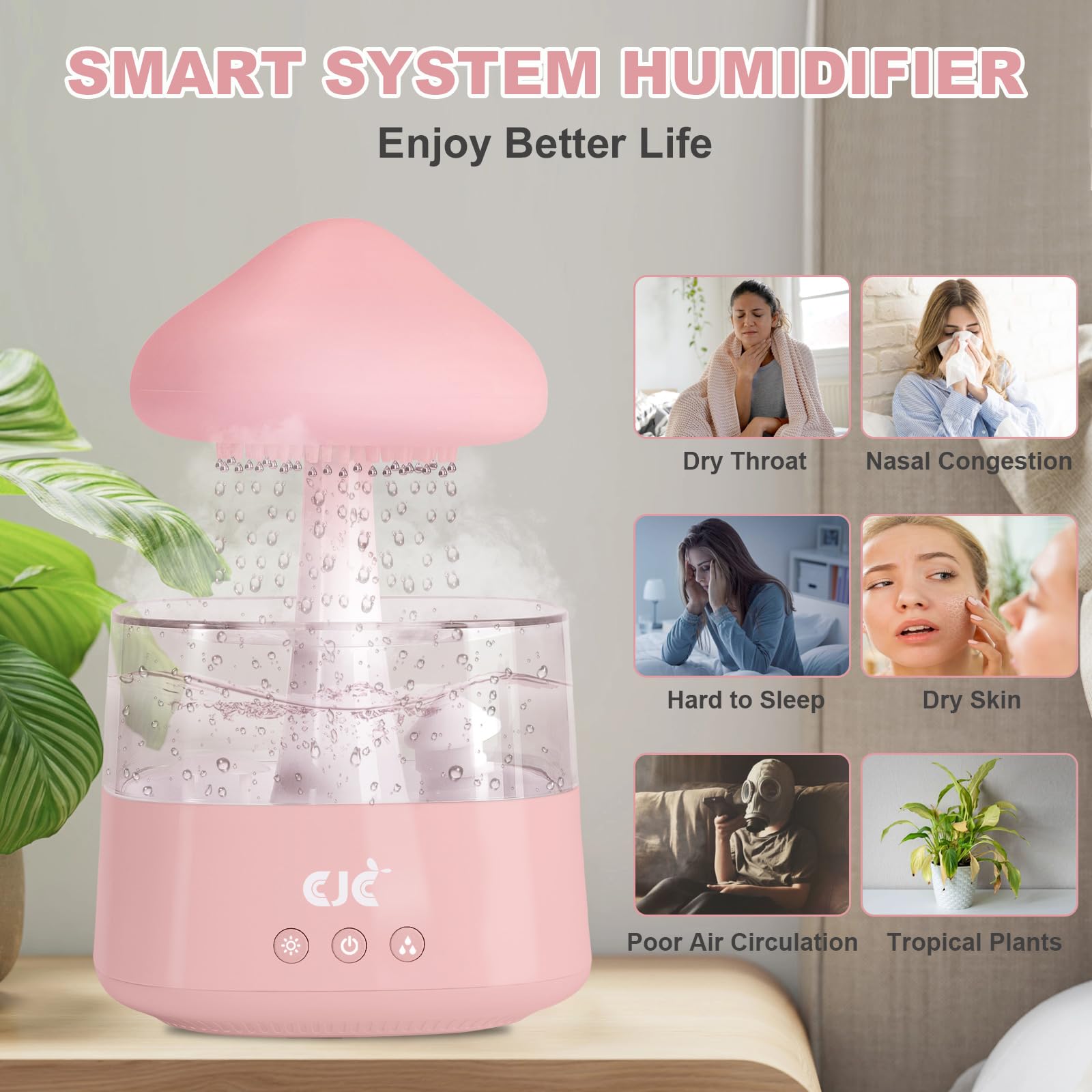 Humidifiers for Bedroom, 7 Color-Changing Led Night Lights, Aromatherapy Essential Oil cjcAu supplements
