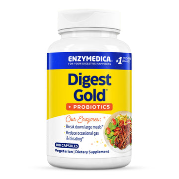 Enzymedica Digest Gold + Probiotics, 2-in-1 Digestive Enzymes & Probiotic Support, Promotes Gut Health with 1 Billion Active Cultures, 180 Capsules EnzymedicaAu supplements
