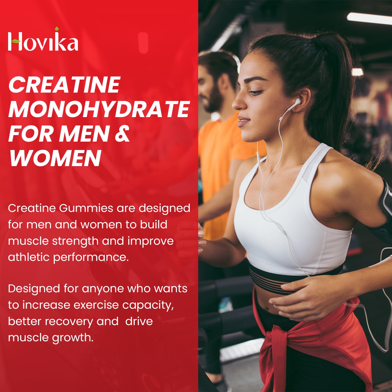 Hovika Creatine Monohydrate Gummies for Men & Women, Chewable 3g Creatine Monohy HovikaUS supplements