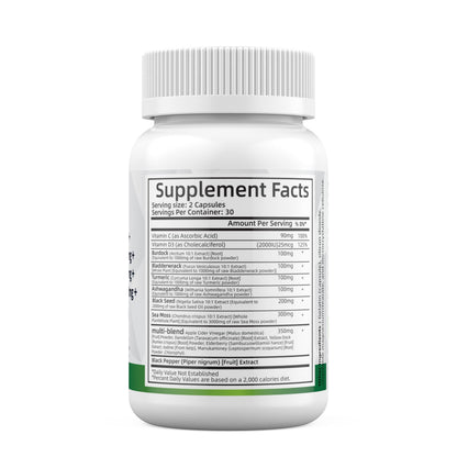 Sea Moss 3000mg Black Seed Oil 2000mg Ashwagandha 1000mg Turmeric 1000mg AlodiUS supplements