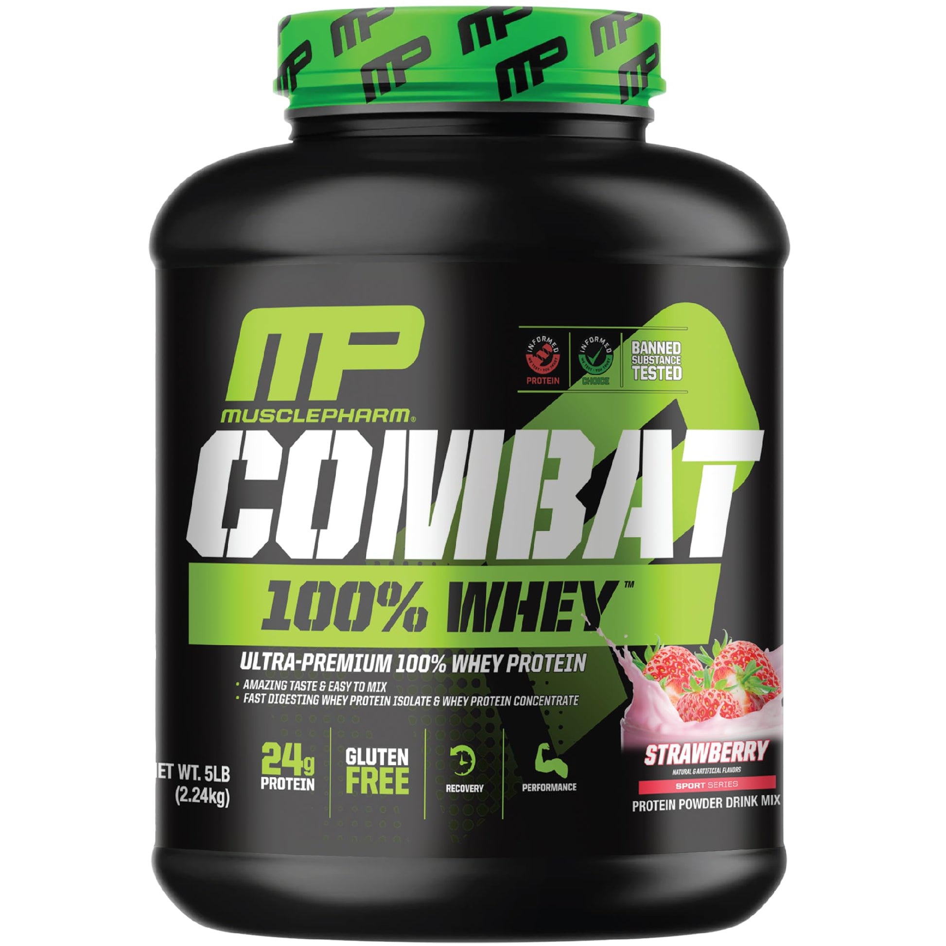 MusclePharm Combat 100% Whey Protein Powder, Strawberry Cream Flavor Muscle PharmUS supplements