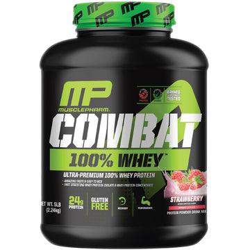 MusclePharm Combat 100% Whey Protein Powder, Strawberry Cream Flavor Muscle PharmUS supplements