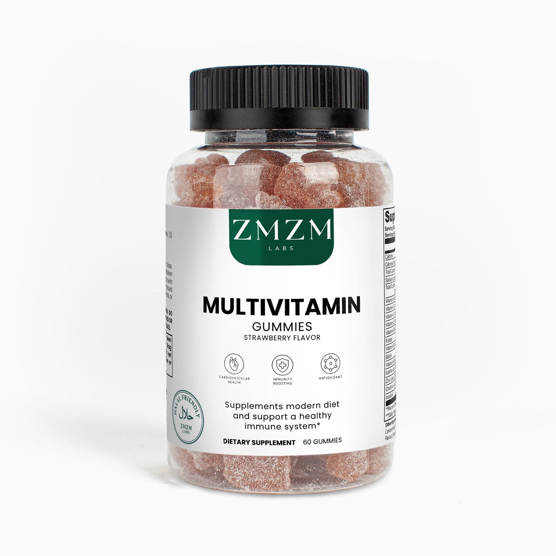 ZMZM LABS Multivitamin Gummies – Strawberry Flavor, 60 Gummies, Vegan, Gelatin-Free, Halal-Friendly Daily Vitamin Supplement ZMZM LABSUS supplements