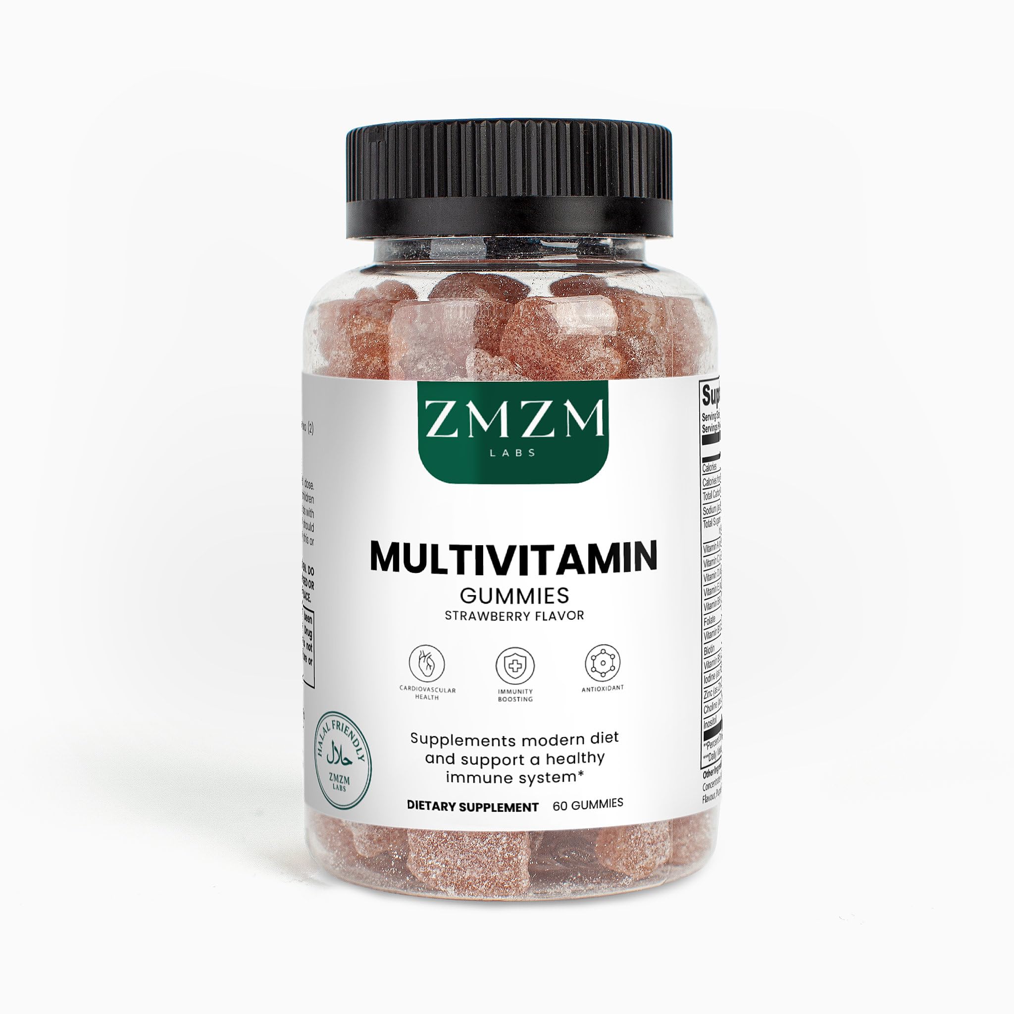 ZMZM LABS Multivitamin Gummies – Strawberry Flavor, 60 Gummies, Vegan, Gelatin-Free, Halal-Friendly Daily Vitamin Supplement ZMZM LABSUS supplements