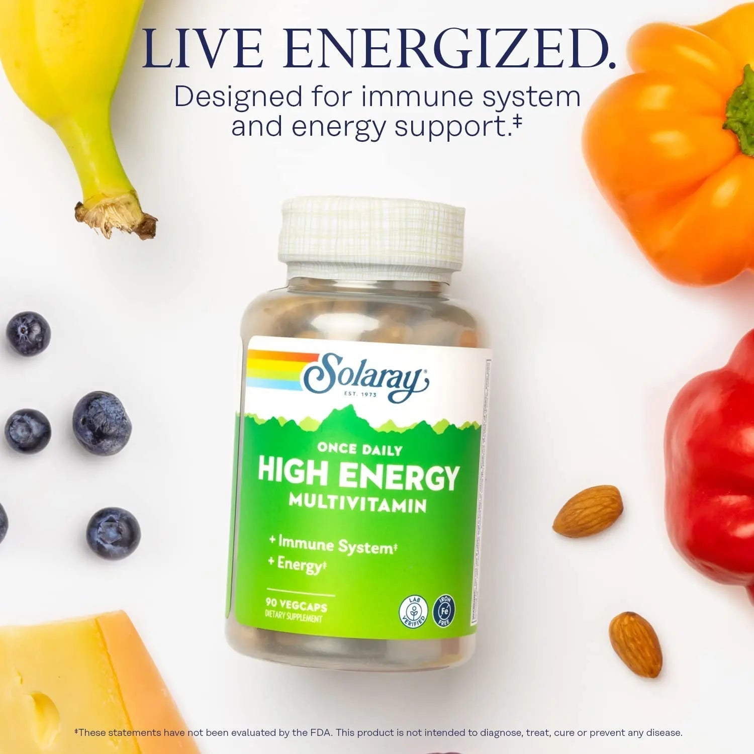 SOLARAY Once Daily High Energy Multivitamin, Iron Free, Immune System and Energy Support, Whole Food and Herb Base Ingredients SOLARAYAu supplements