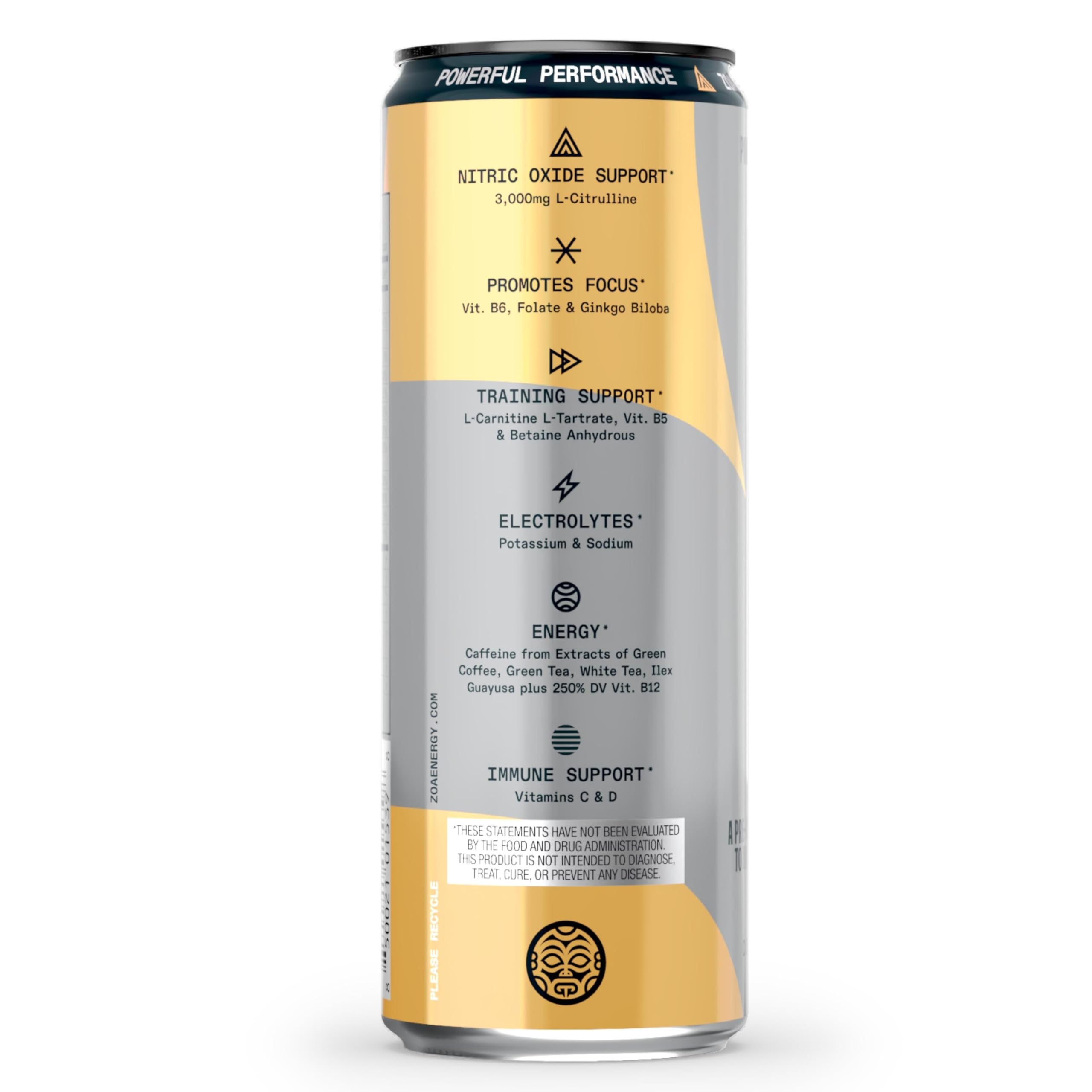 ZOA+ Pre-Workout Sugar-Free Energy Drink, Pineapple Passionfruit - Zero Sugar ZOAAu supplements