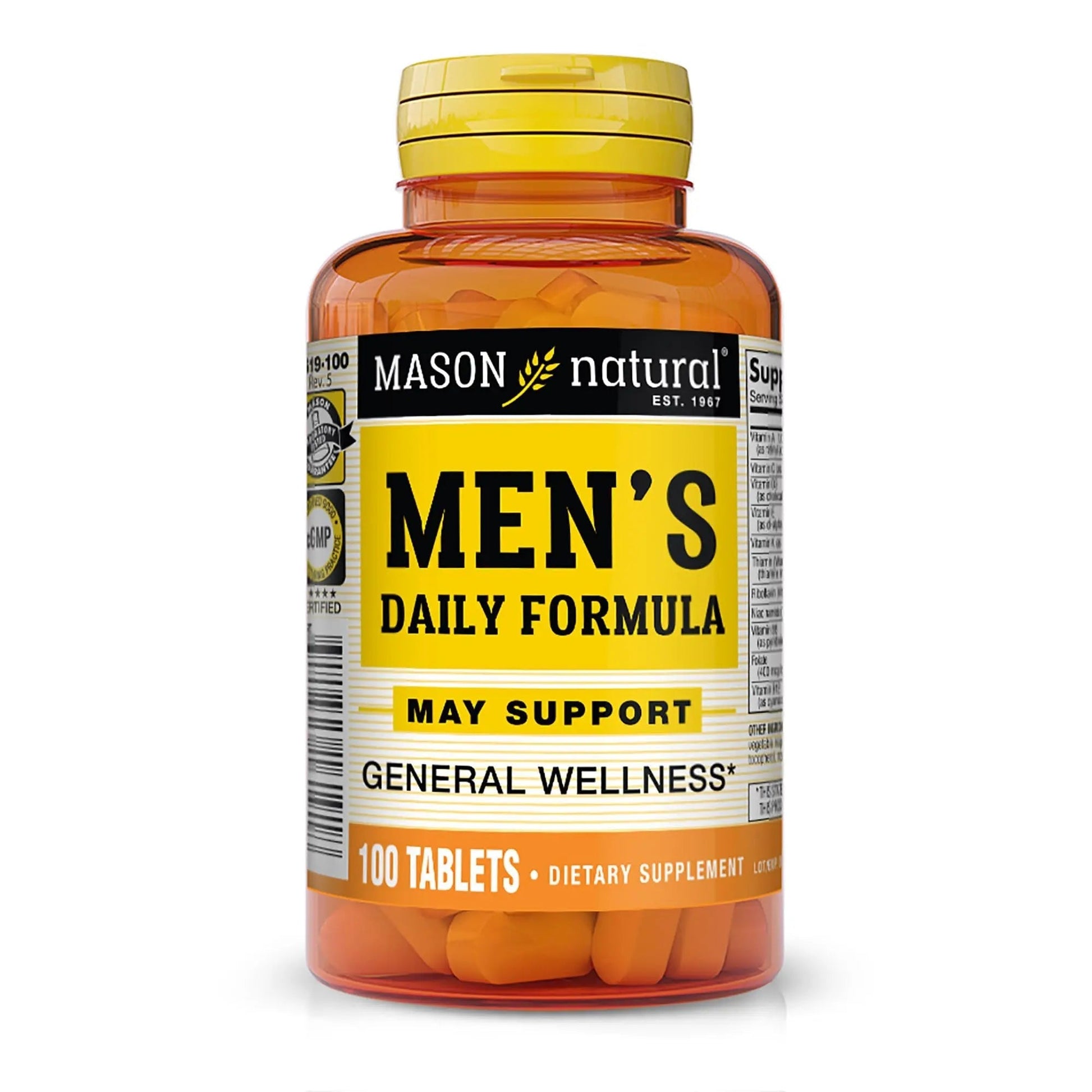 MASON NATURAL, Mens Daily Formula Equivalent to One a Day Mens Brand Tablets - 100 ea MASON NATURALAu supplements