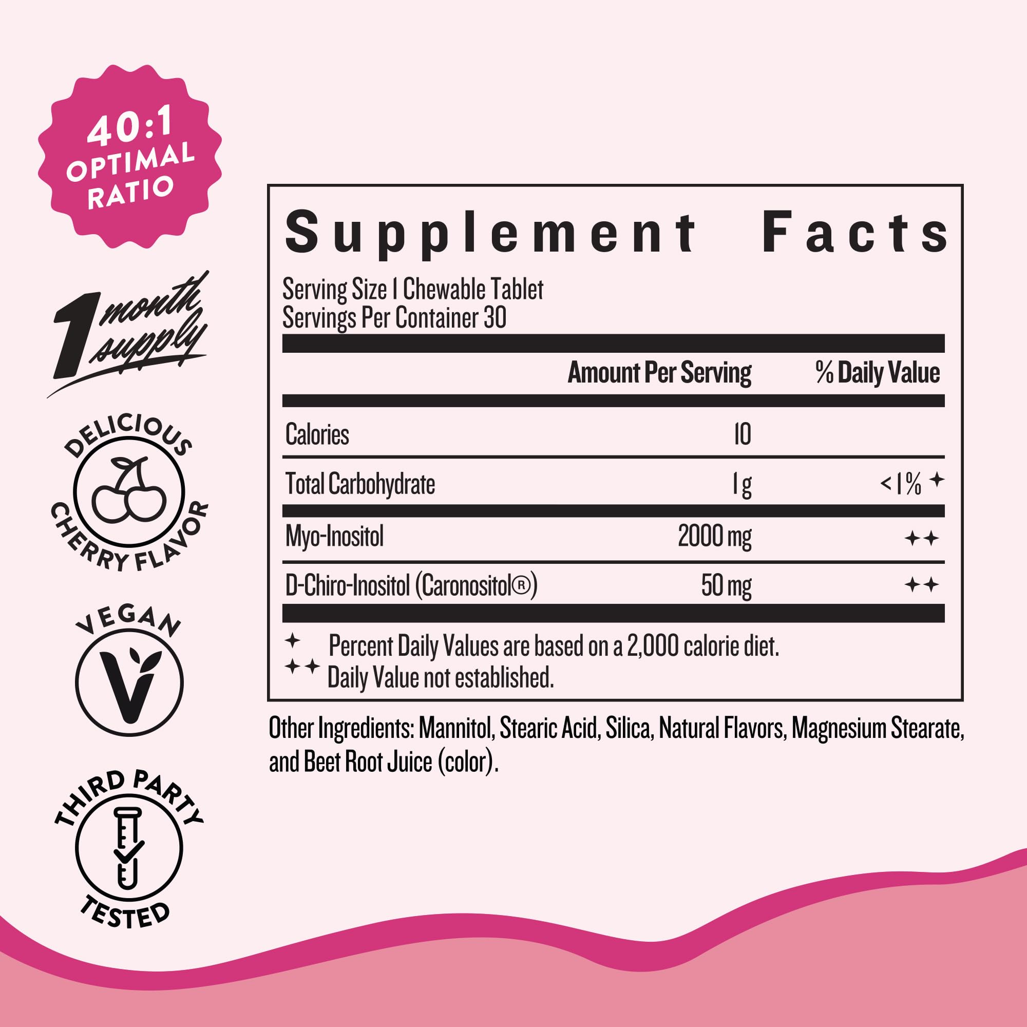 Legendairy Milk Myo-Inositol & D-Chiro Inositol Supplement for Women, 40:1 Ratio, PCOS & Fertility Support, Hormone Balance, Sugar Free Vegan Chewable Tablets, Cherry Flavor, 30 Day Supply Legendairy MilkAu supplements